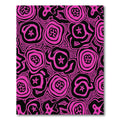 Vivid Pink Black Organic Swirl Rug