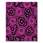 Vivid Pink Black Organic Swirl Rug