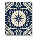 Navy Cream Medallion Geometric Rug
