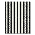 Bold Black White Striped Glitch Rug