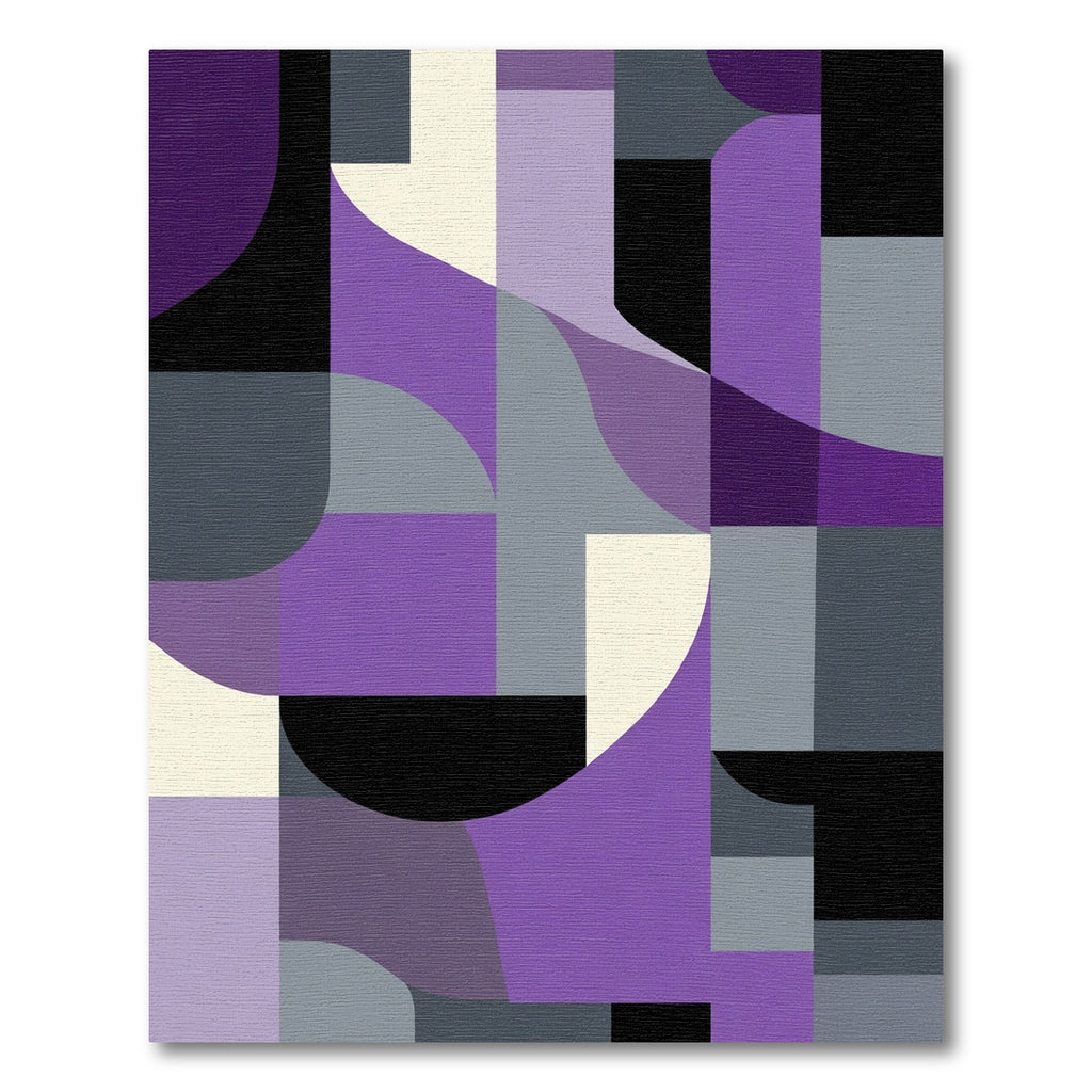 Abstract Purple Geometric Arc Rug