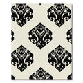 Black Diamond Damask Medallion Rug