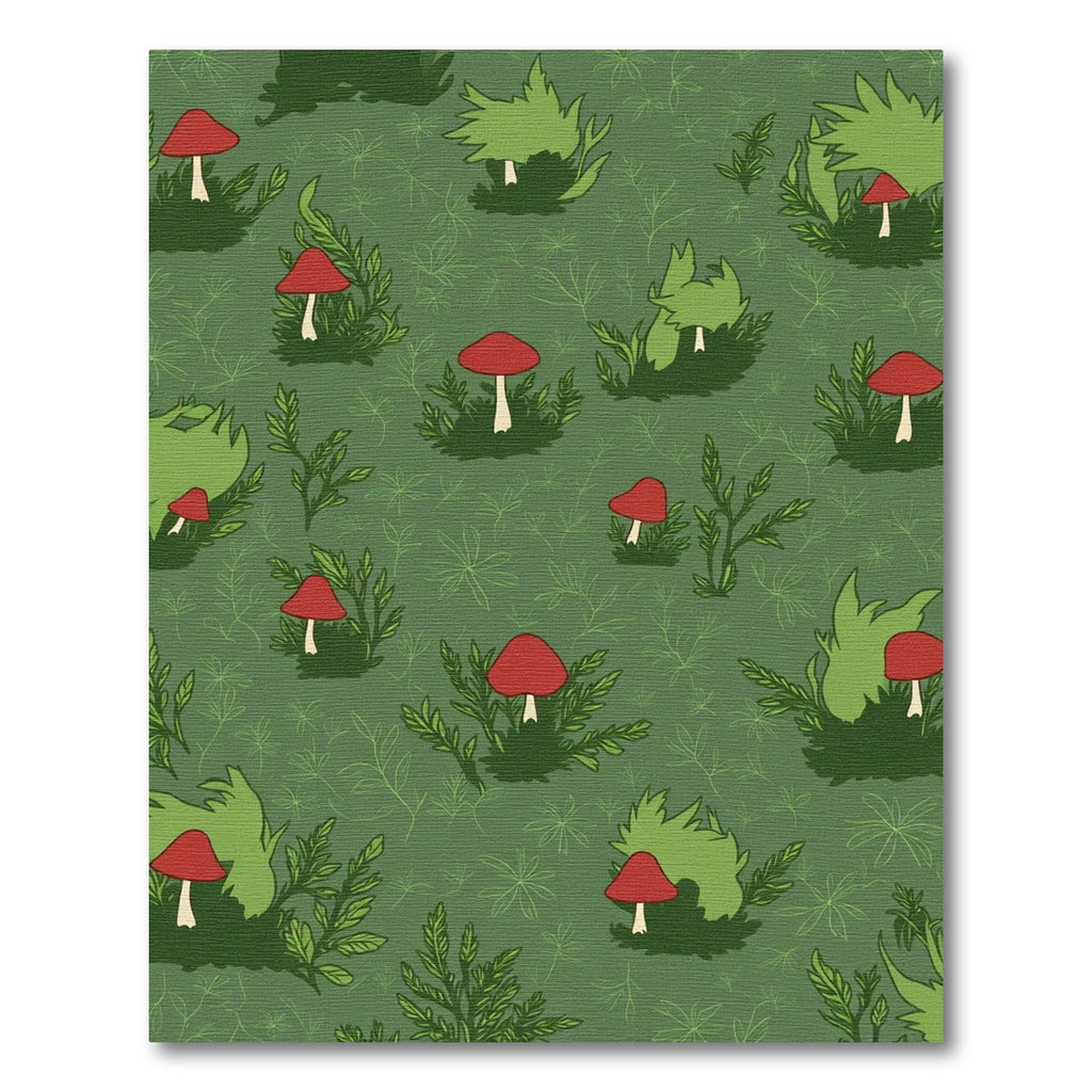 Whimsical Red Mushroom Forest Floor Rug