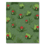 Whimsical Red Mushroom Forest Floor Rug