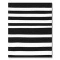 Bold Black And White Parallel Bands Rug