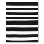 Bold Black And White Parallel Bands Rug