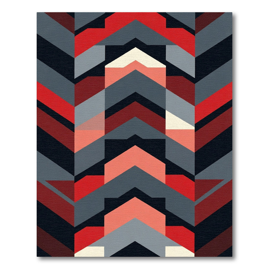 Bold Abstract Geometric Chevron Rug