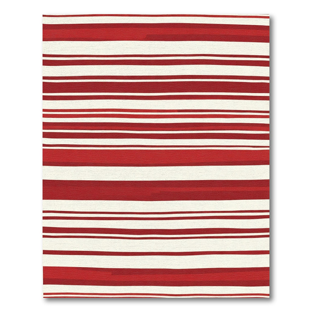 Crimson White Horizontal Stripe Accent Rug