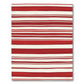 Crimson White Horizontal Stripe Accent Rug