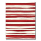 Crimson White Horizontal Stripe Accent Rug