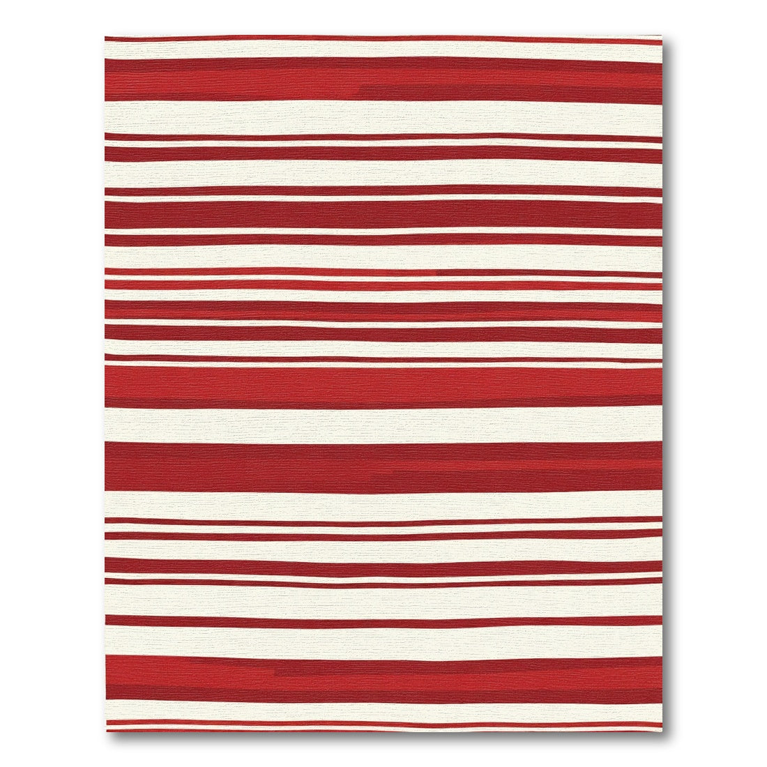 Crimson White Horizontal Stripe Accent Rug
