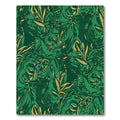 Deep Emerald Swirling Leaf Collage Rug