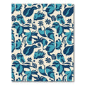 Deep Blue Tropical Floral Garden Rug