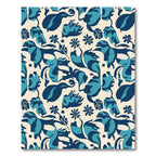 Deep Blue Tropical Floral Garden Rug