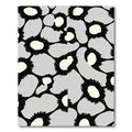 Abstract Floral Gray Cream Black Rug