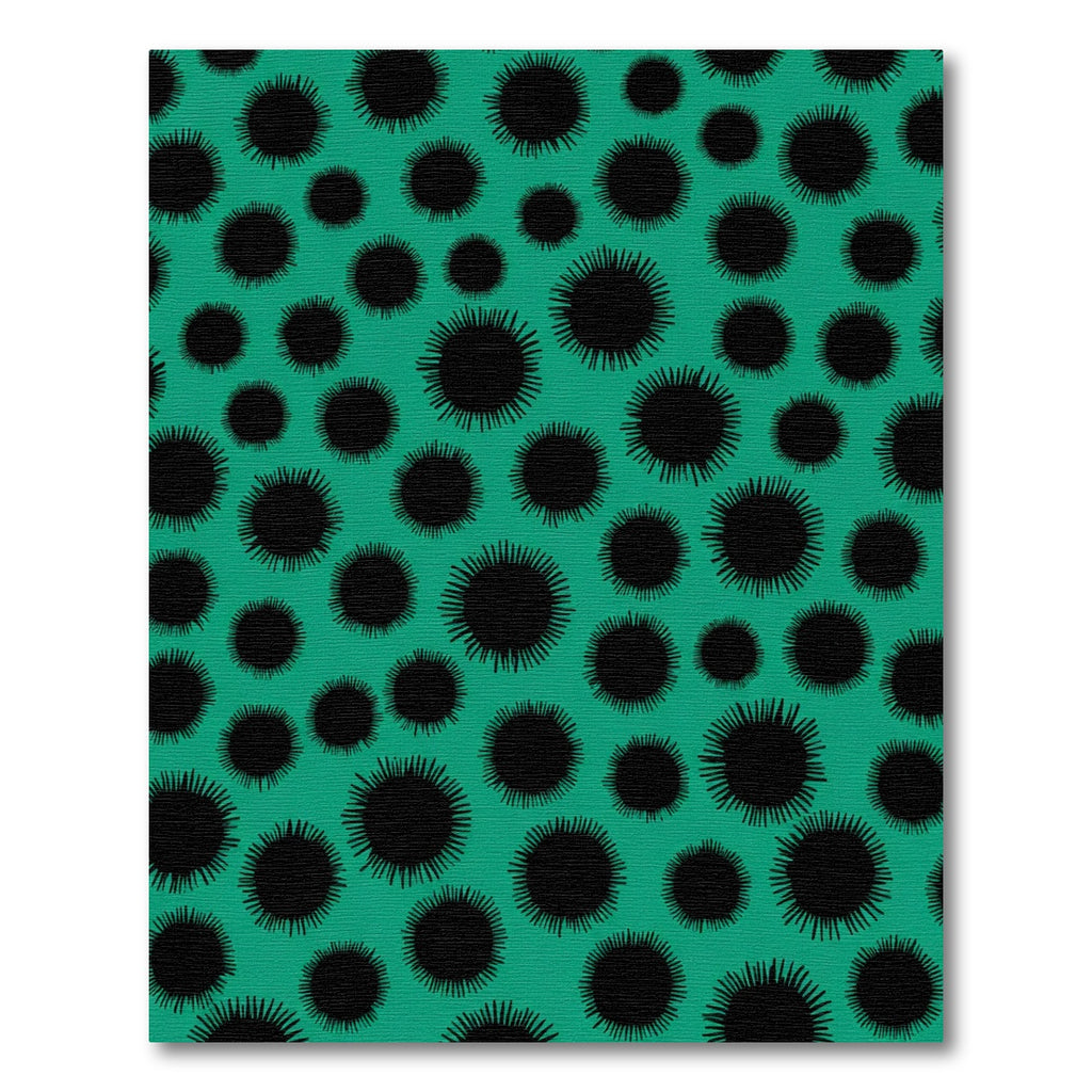 Teal Black Spotted Sunburst Rug