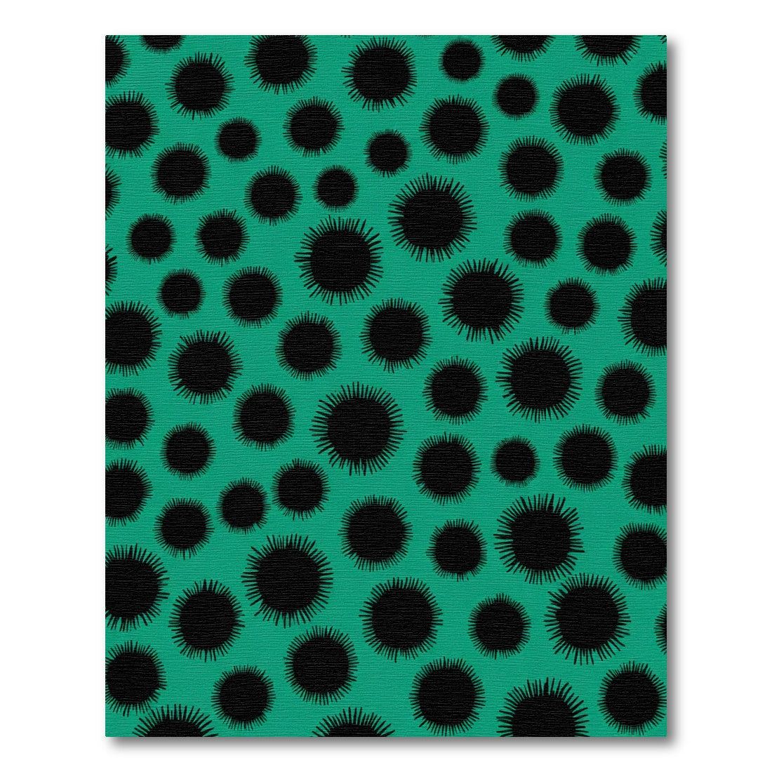 Teal Black Spotted Sunburst Rug