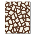 Abstract Brown Cracked Tile Layout Rug