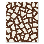 Abstract Brown Cracked Tile Layout Rug