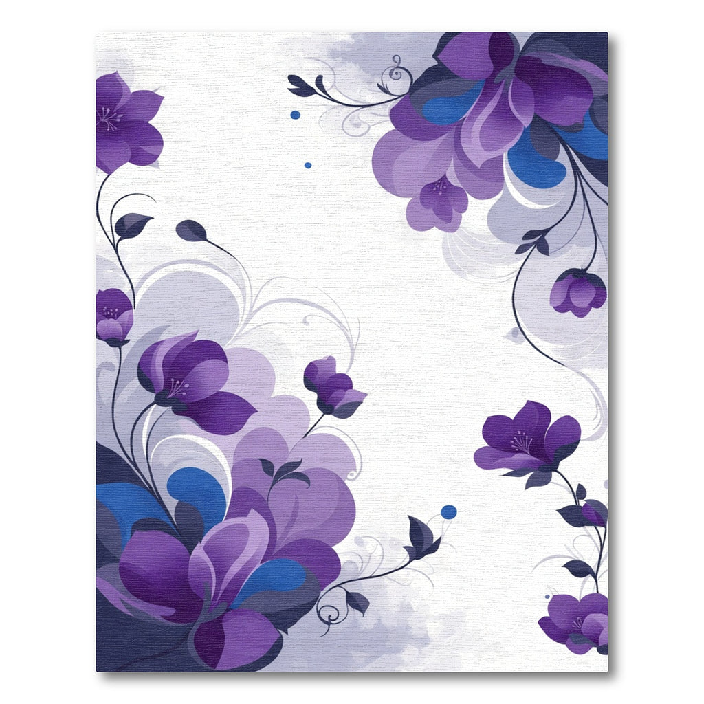 Vibrant Purple Floral Swirl Garden Rug