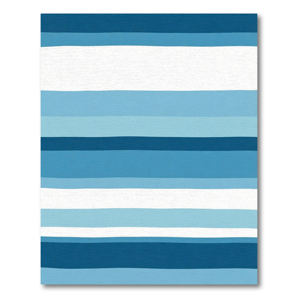 Coastal Blue Stripe Abstract Rug