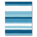 Coastal Blue Stripe Abstract Rug
