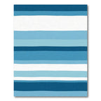 Coastal Blue Stripe Abstract Rug