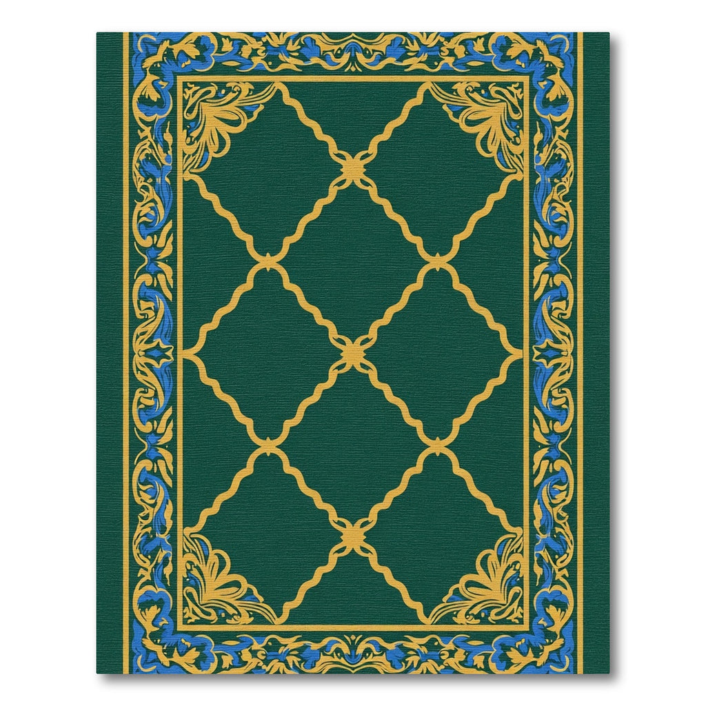 Emerald Green Royal Scrollwork Rug