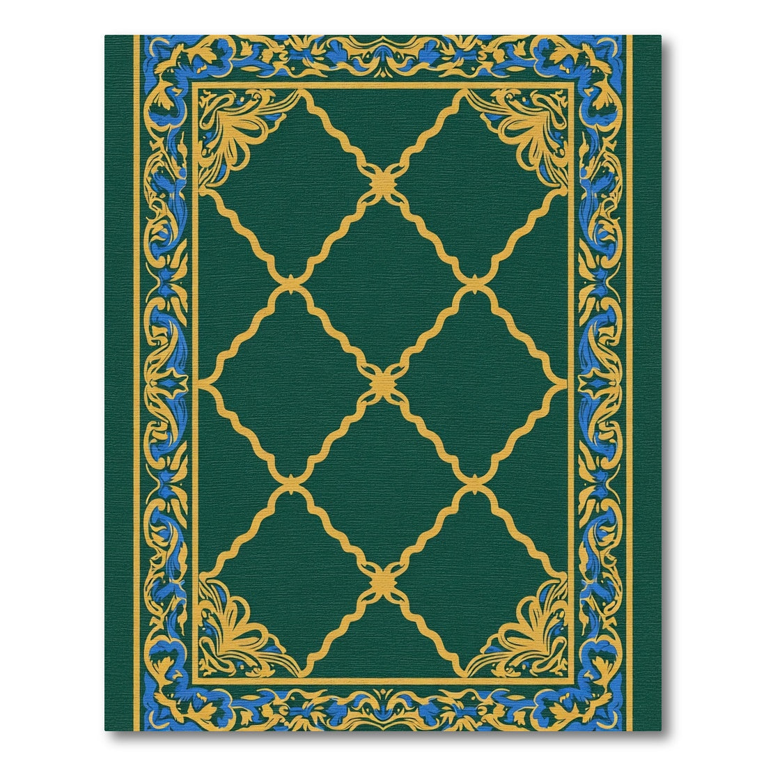 Emerald Green Royal Scrollwork Rug