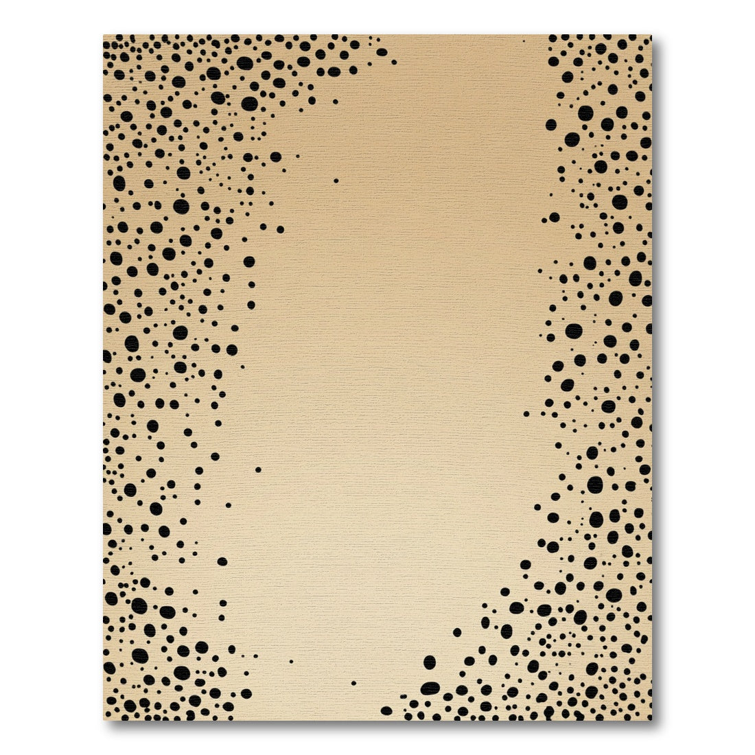 Sandy Beige Black Dot Border Rug