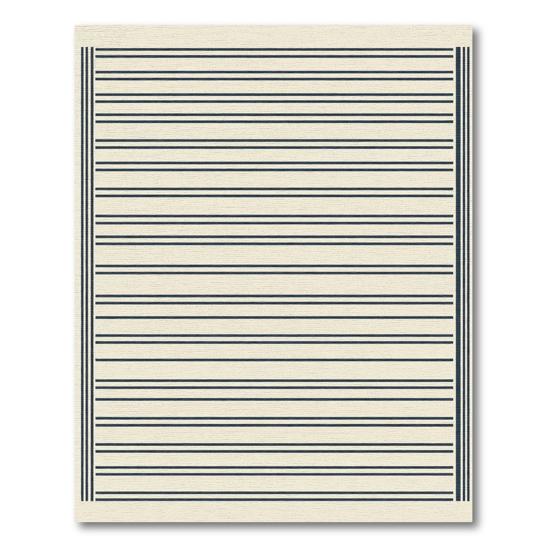 Minimalist Navy Stripe Cream Rug