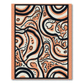 Abstract Coral Black Wavy Lines Rug