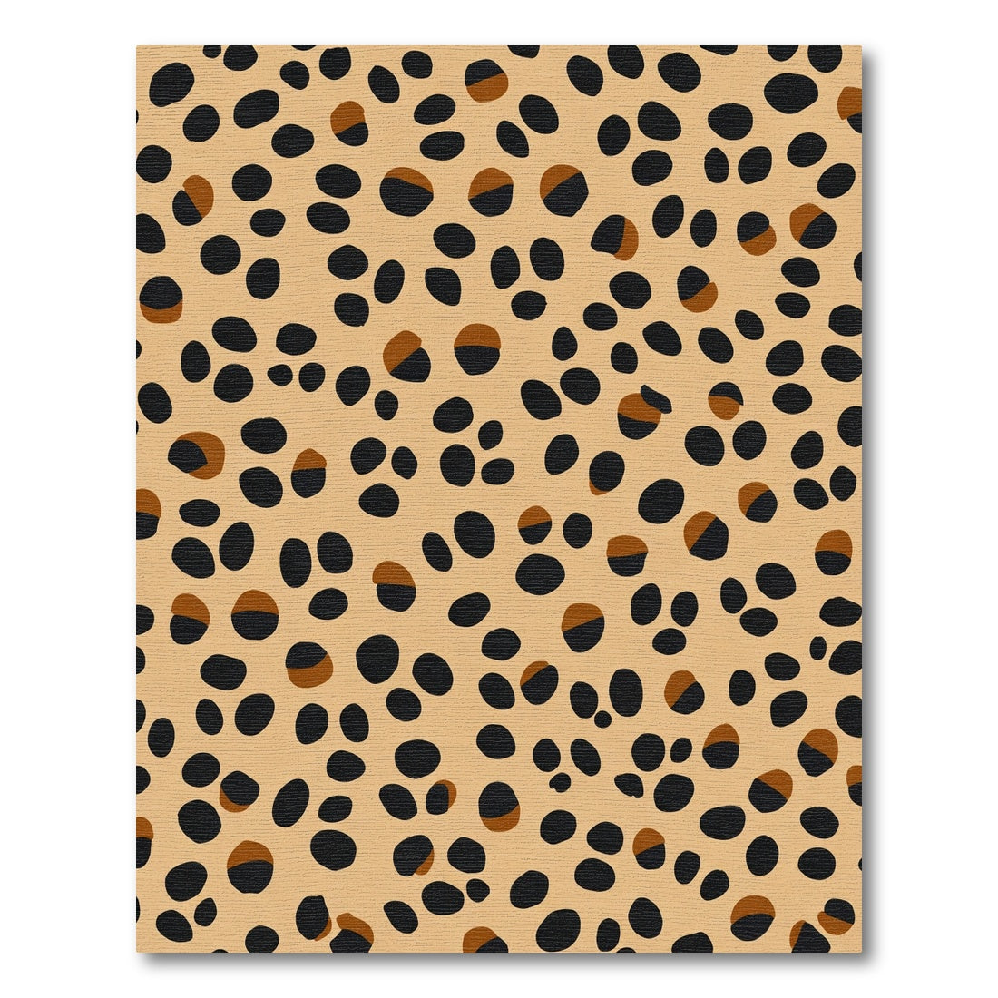 Taupe Black Spotted Animal Print Rug