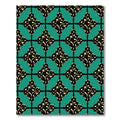 Teal Black Golden Geometric Burst Rug