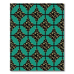 Teal Black Golden Geometric Burst Rug