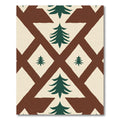 Forest Green Pine Woodland Lattice Rug