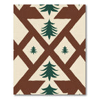 Forest Green Pine Woodland Lattice Rug