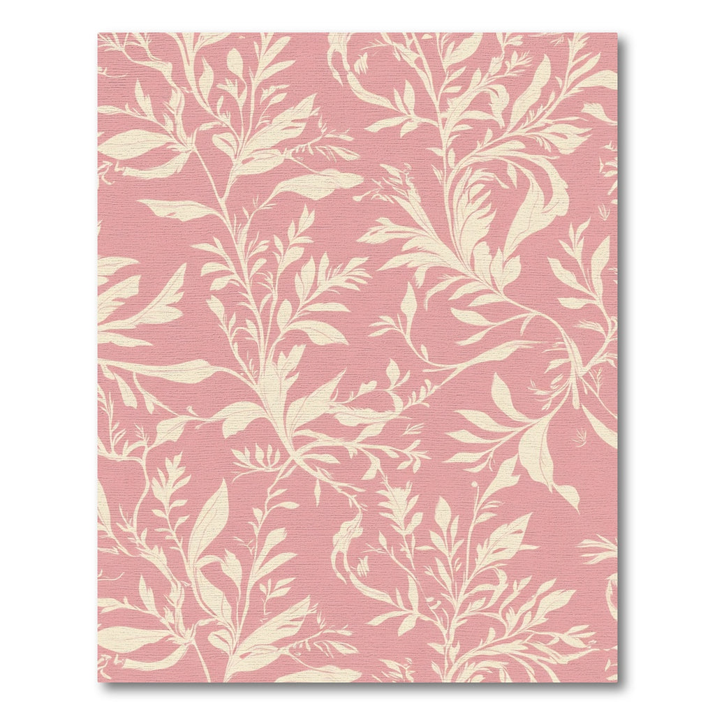 Pink Cream Botanical Vine Art Rug