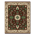 Antique Brown Floral Crests Rug