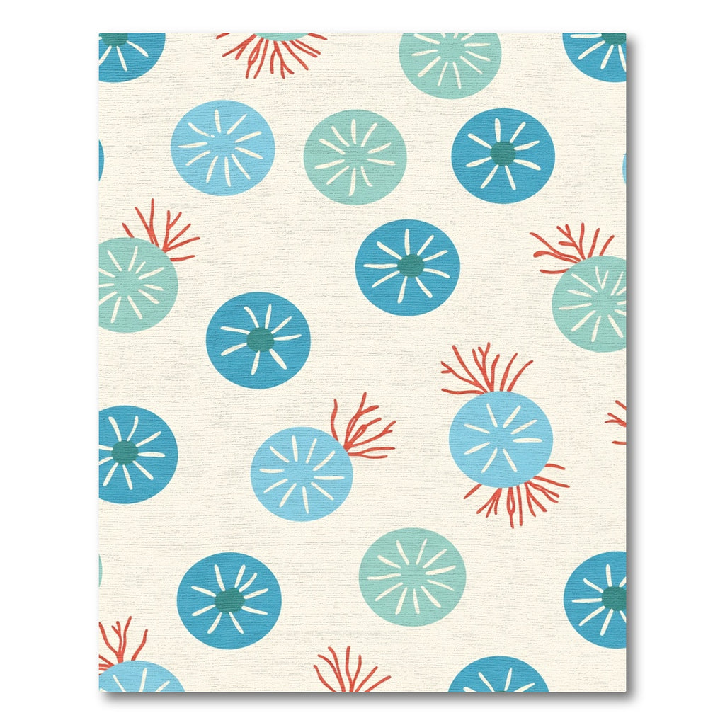 Coral Blue Circle Cluster Rug