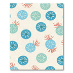 Coral Blue Circle Cluster Rug