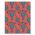 Coral Teal Floral Vine Arrangement Rug