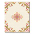 Pink Center Bloom Corner Accents Rug