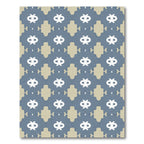 Blue Tan Geometric Bloom Rug