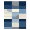 Modern Blue Gray Geometric Block Rug