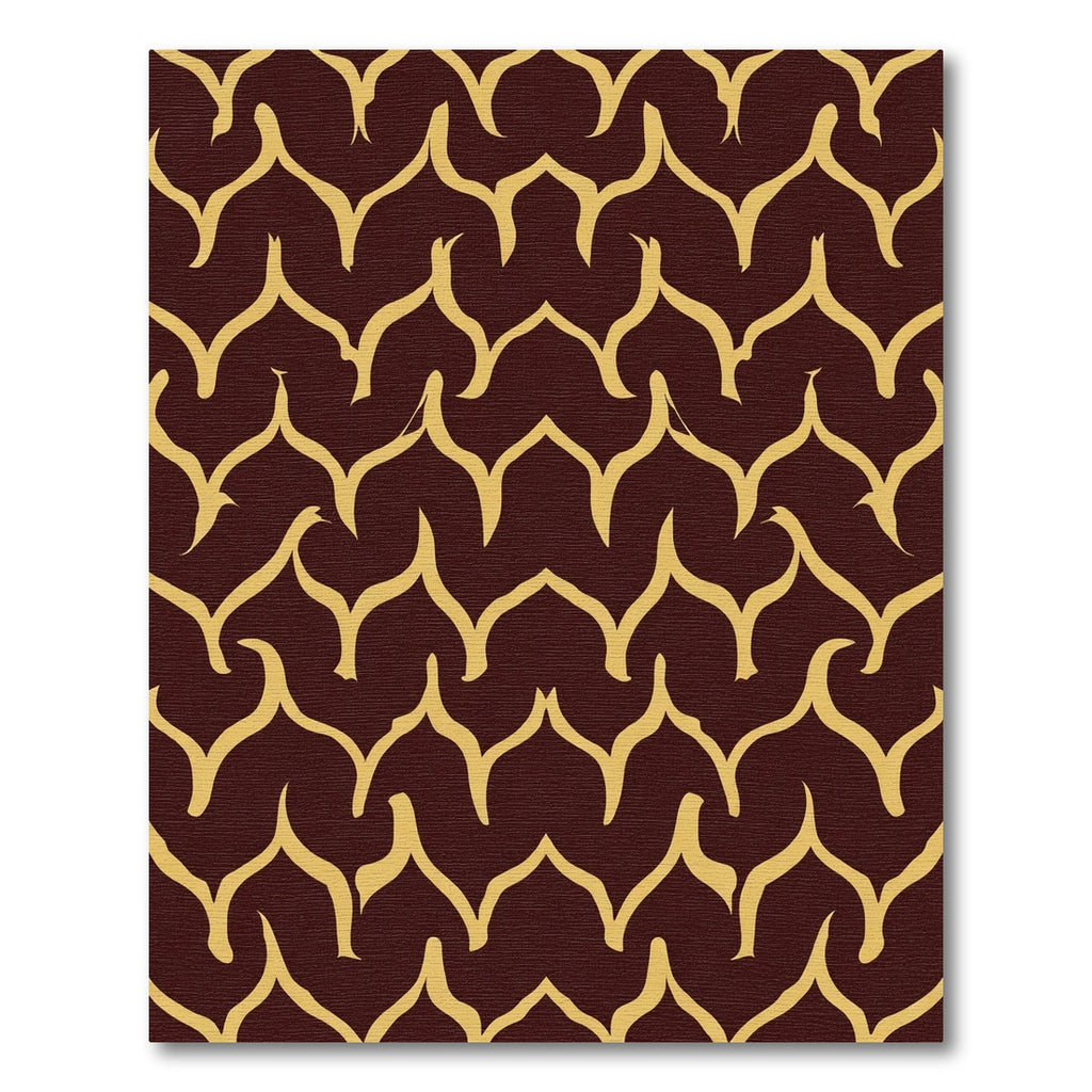 Maroon and Gold Quilted Arch Rug