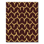 Maroon and Gold Quilted Arch Rug