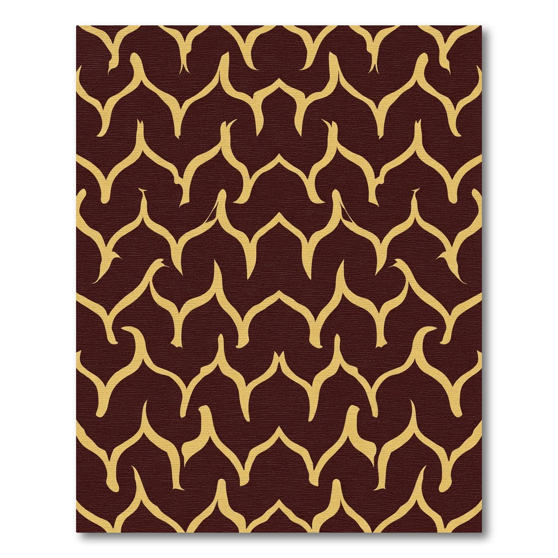 Maroon and Gold Quilted Arch Rug