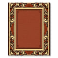 Rich Terracotta Art Nouveau Floral Rug