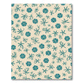 Teal Starfish and Circles on Cream Rug